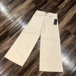NWT True Religion Cream Wide-Leg Jeans sz 26